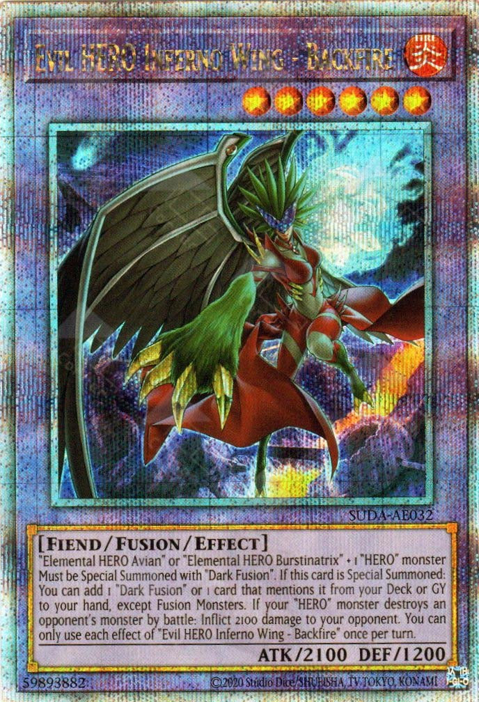 [遊戲王亞英版] E-HERO 業火之翼 地獄逆火 / E-HERO インフェルノ・ウィング－ヘルバック・ファイア / Evil HERO Inferno Wing - Infernal Backlash