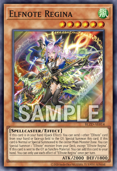 [遊戲王亞英] BLZD-AE014 / 耀聖的風詩 蕾吉娜 / 耀聖の風詩レギナ / Elfnote Regina / SR