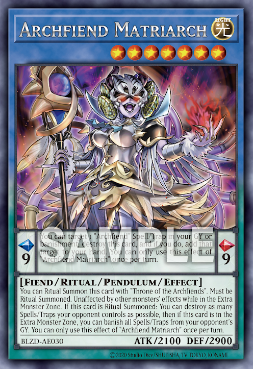[遊戲王亞英] BLZD-AE030 / 死亡女皇惡魔 / デス・レジーナ・デーモン / Archfiend Matriarch /R