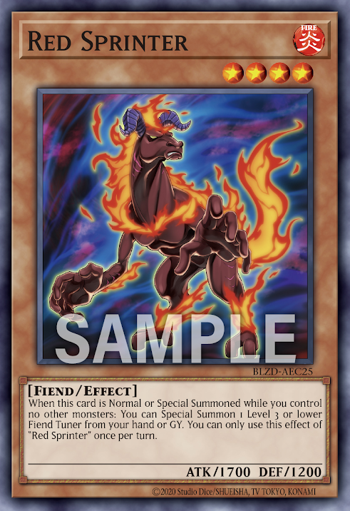 [遊戲王亞英] BLZD-AEC25 / 真紅短跑者 / レッド・スプリンター / Red Sprinter / N