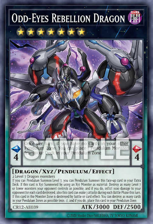 [遊戲王亞英] CR12-AE039 /  霸王黑龍異色眼反逆龍 / 覇王黒竜オッドアイズ·リベリオン·ドラゴン / Odd-Eyes Rebellion Dragon / N