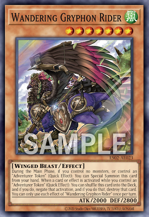 [遊戲王亞英] ES02-AE023 / 流離的獅鷲騎手 / 流離のグリフォンライダー / Wandering Gryphon Rider / SR