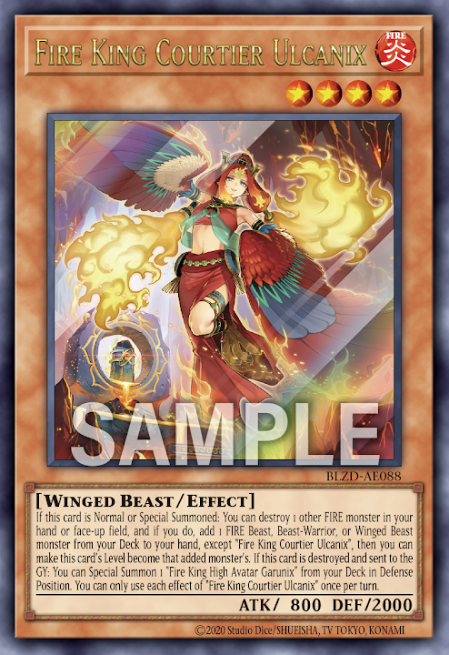 [遊戲王亞英] BLZD-AE088 / 炎王妃 火神不死鳥 / 炎王妃 ウルカニクス /Fire King Courtier Ulcanix / UR