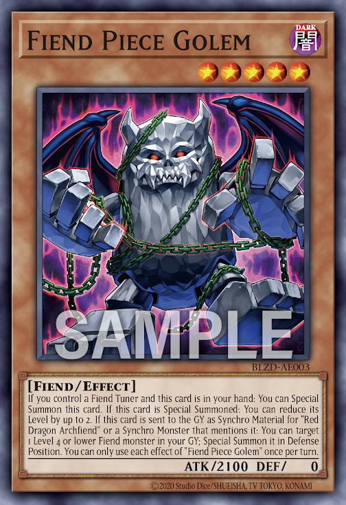 [遊戲王亞英] BLZD-AE003 / 魔塊石魔 / デモン・ピース・ゴーレム / Fiend Piece Golem / N