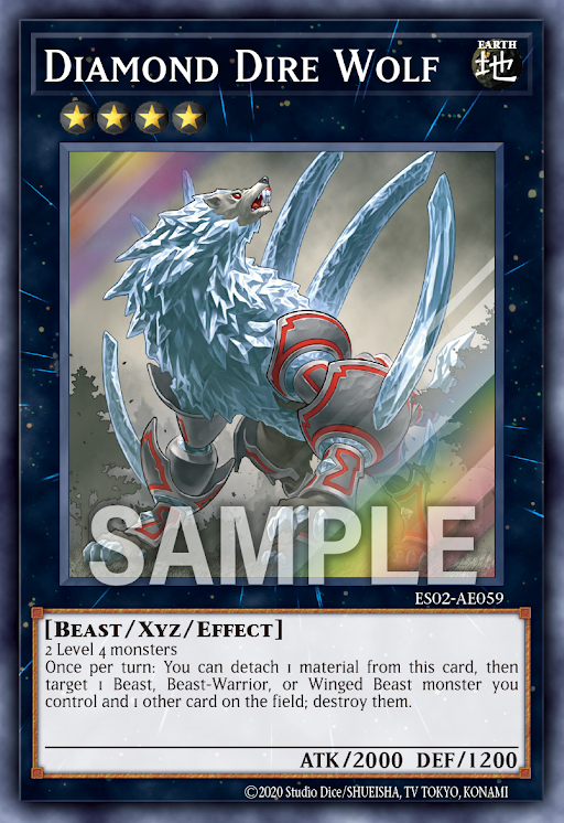 [遊戲王亞英] ES02-AE059 / 恐牙狼 鑽石狼 / 恐牙狼 ダイヤウルフ / Diamond Dire Wolf / SR