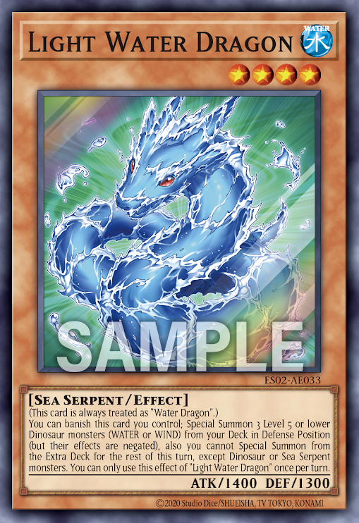 [遊戲王亞英] ES02-AE033 / 輕水龍 / ライトウォーター・ドラゴン / Light Water Dragon / SR