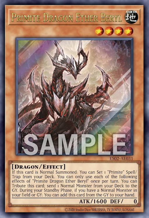 [遊戲王亞英] ES02-AE031 / 原石龍 異綠柱 / 原石竜アナザー・ベリル / Primite Dragon Ether Beryl / UR