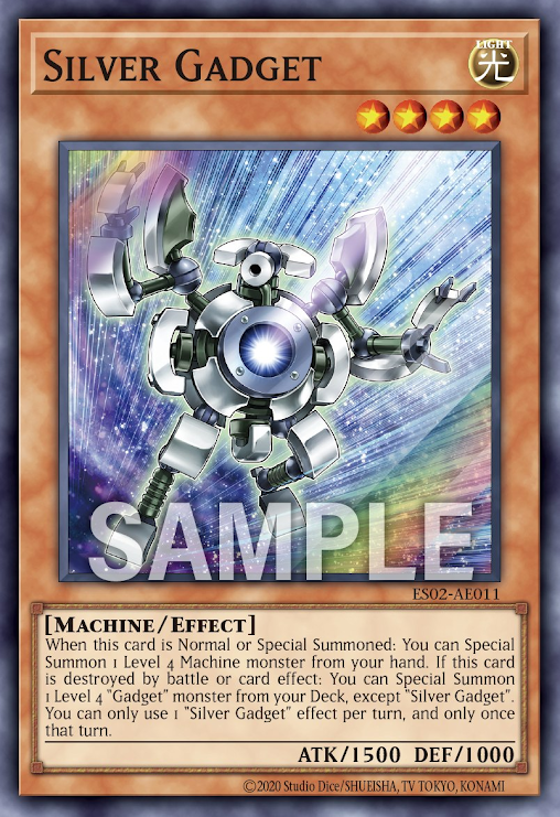 [遊戲王亞英] ES02-AE011 / 銀色齒輪機械 / シルバー・ガジェット / Silver Gadget / SR