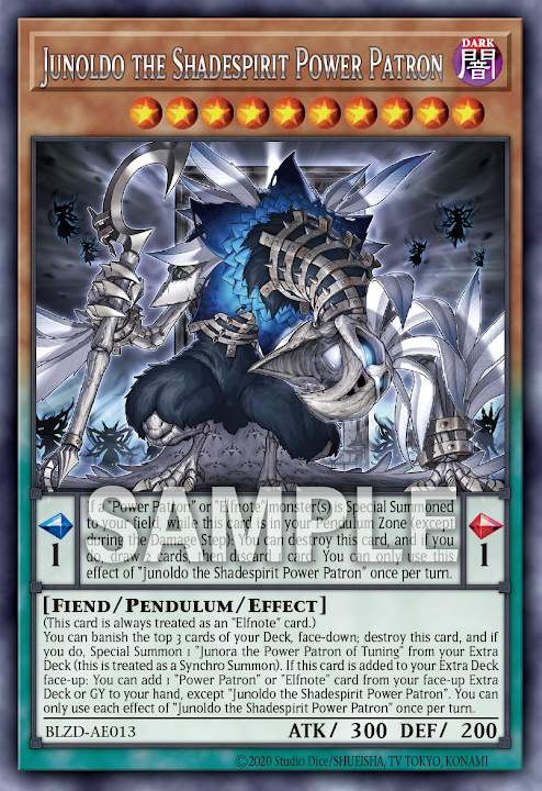 [遊戲王亞英] BLZD-AE013 / 獄神影精 朱諾魯德 / 獄神影精－ジュノルド / Junoldo the Shadespirit Power Patron / R