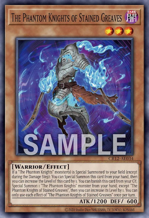[遊戲王亞英] CR12-AE034 / 幻影騎士團 汙脛甲 / 幻影騎士団ステンドグリーブ / The Phantom Knights of Stained Greaves / N