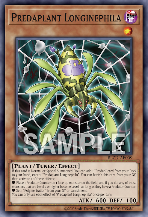 [遊戲王亞英] BLZD-AE009 / 捕食植物 長絡新婦 / 捕食植物ロンギネフィラ/ Predaplant Longinephila / N
