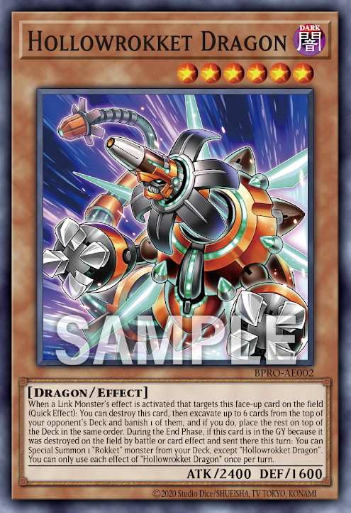 [遊戲王亞英] BPRO-AE002/ 空尖彈龍 / ホロウヴァレット・ドラゴン / Hollowrokket Dragon / N