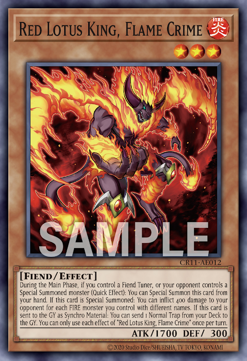 [遊戲王亞英] 紅蓮王 焰罪 / 紅蓮王 フレイム・クライム / Red Lotus King, Flame Crime