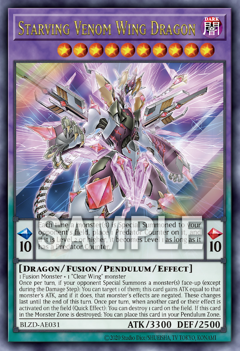 [遊戲王亞英] BLZD-AE031 / 霸王暴龍 飢餓毒翼龍 / 覇王暴竜スターヴ・ヴェノム・ウィング・ドラゴン/ Starving Venom Wing Dragon / UR