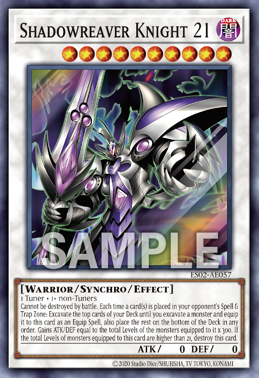 [遊戲王亞英] ES02-AE057 / 影裝騎士 21點 / 影装騎士 ブラック・ジャック / Shadowreaver Knight 21 / SR