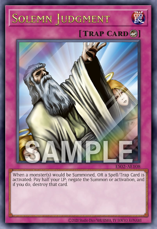[遊戲王亞英] ES02-AE108 / 神之宣告 / 神の宣告 / Solemn Judgment / UR