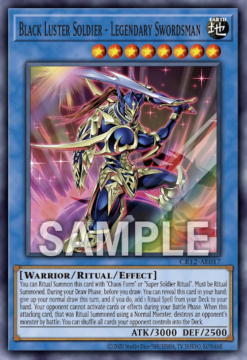 [遊戲王亞英] CR12-AE017 / 傳說的劍鬥士 混沌士兵 / 伝説の剣闘士 カオス・ソルジャー / Black Luster Soldier - Legendary Swordsman / SR