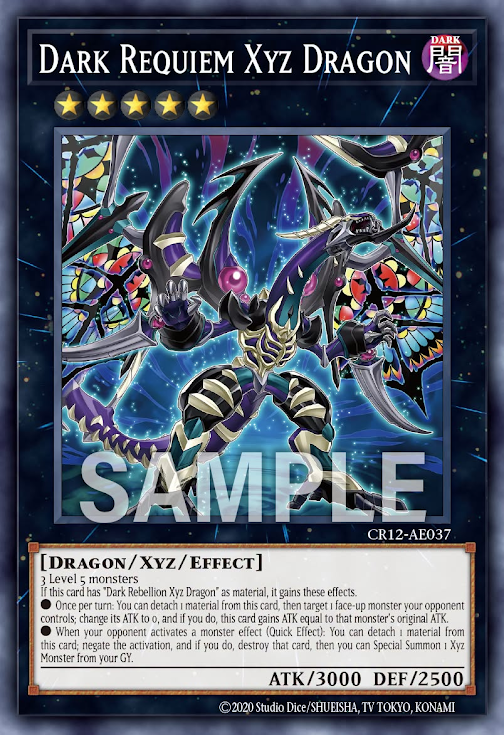 [遊戲王亞英] CR12-AE037 / 黑暗鎮魂超量龍 / ダーク・レクイエム・エクシーズ・ドラゴン / Dark Requiem Xyz Dragon / N