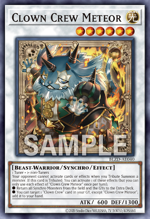 [遊戲王亞英] BLZD-AE040 / 小丑劇團 米提歐 / 道化の一座 メテオ / Clown Crew Meteor / N