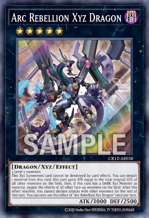 [遊戲王亞英] CR12-AE038 / 霸弧叛逆超量龍 / アーク·リベリオン·エクシーズ·ドラゴン / Arc Rebellion Xyz Dragon / SR