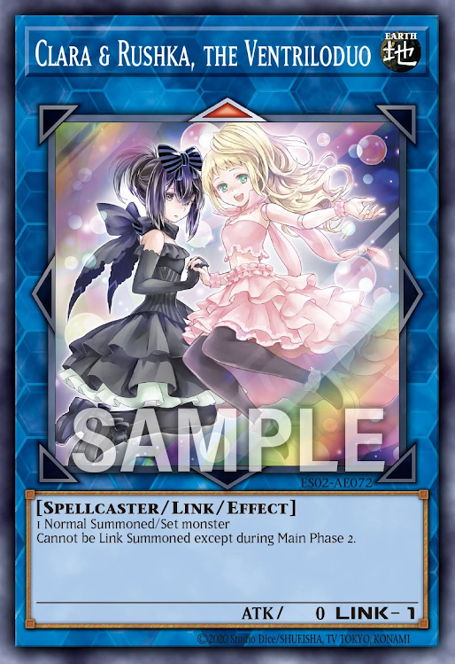 [遊戲王亞英] ES02-AE072 / 副話術士庫拉拉&露希卡 / 副話術士クララ&ルーシカ / Clara & Rushka, the Ventriloduo / SR