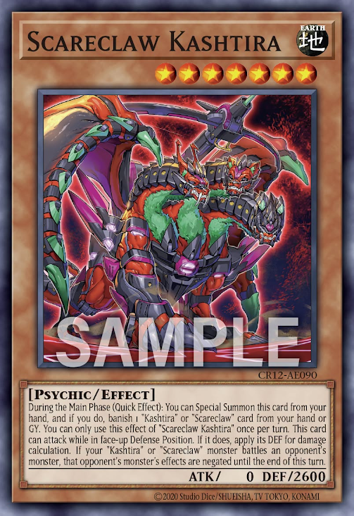 [遊戲王亞英] CR12-AE090 / 肆世壞 六世壞 / スケアクロー・クシャトリラ / Scareclaw Kashtira / N