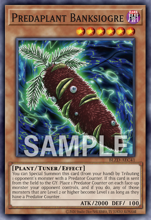 [遊戲王亞英] BLZD-AEC41 / 捕食植物食人斑克木 / 捕食植物ヘリアンフォリンクス / Predaplant Banksiogre / N