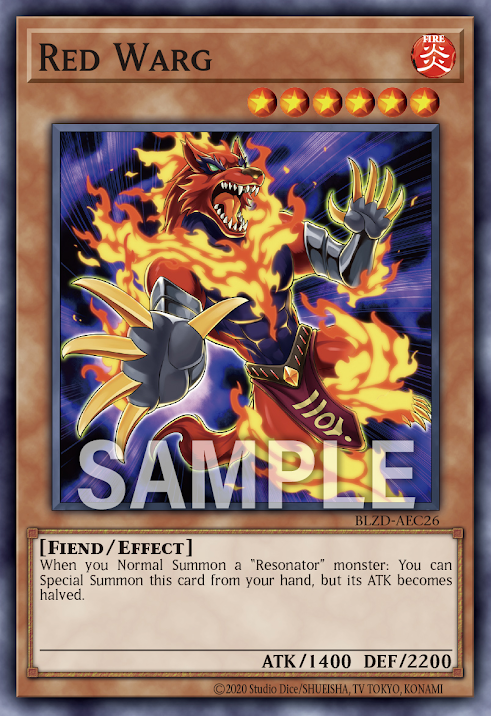 [遊戲王亞英] BLZD-AEC26 / 真紅狼 / レッド・ウルフ / Red Warg / N