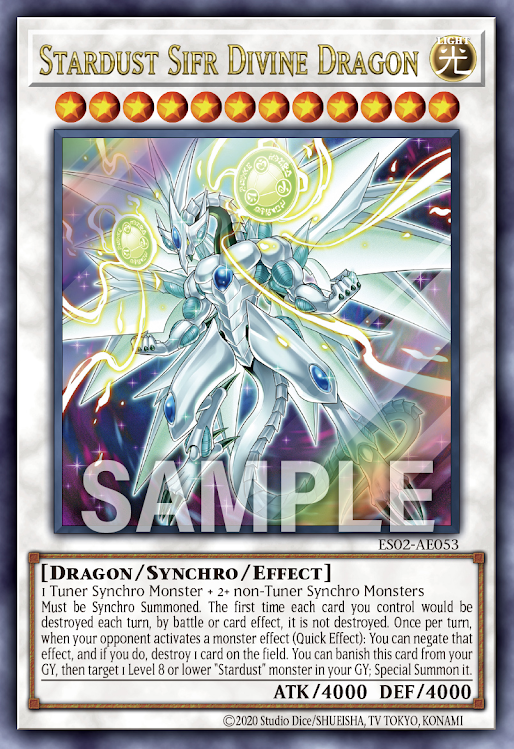 [遊戲王亞英] ES02-AE053 / 聖珖神龍星塵零 / 聖珖神竜 スターダスト·シフル / Stardust Sifr Divine Dragon / UR