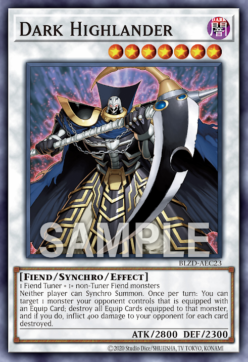 [遊戲王亞英] BLZD-AEC23 / 天刑王 黑天 / Dark Highlander /  N