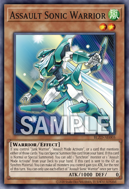 [遊戲王亞英] BLZD-AE005 / 爆裂音速戰士 / バスターソニック・ウォリアー / Assault Sonic Warrior / N