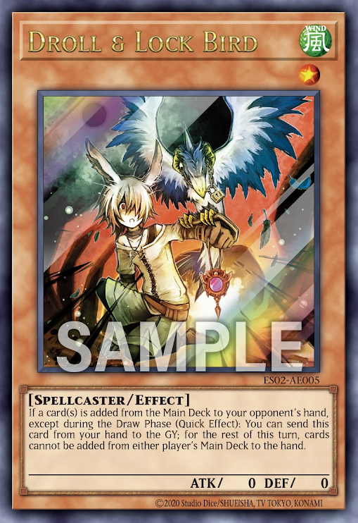 [遊戲王亞英] ES02-AE005 / 小丑與封鎖鳥 / ドロール&ロックバード / Droll & Lock Bird / UR