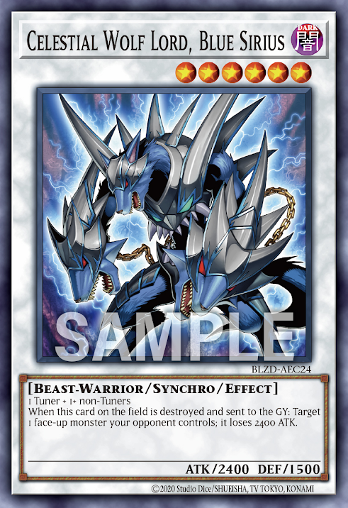 [遊戲王亞英] BLZD-AEC24 / 天狼王 蒼星天 / Celestial Wolf Lord, Blue Sirius / N