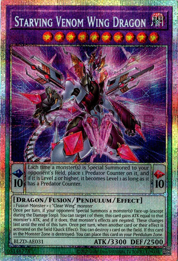 [遊戲王亞英] BLZD-AE031 / 霸王暴龍 飢餓毒翼龍 / 覇王暴竜スターヴ・ヴェノム・ウィング・ドラゴン/ Starving Venom Wing Dragon / PSER