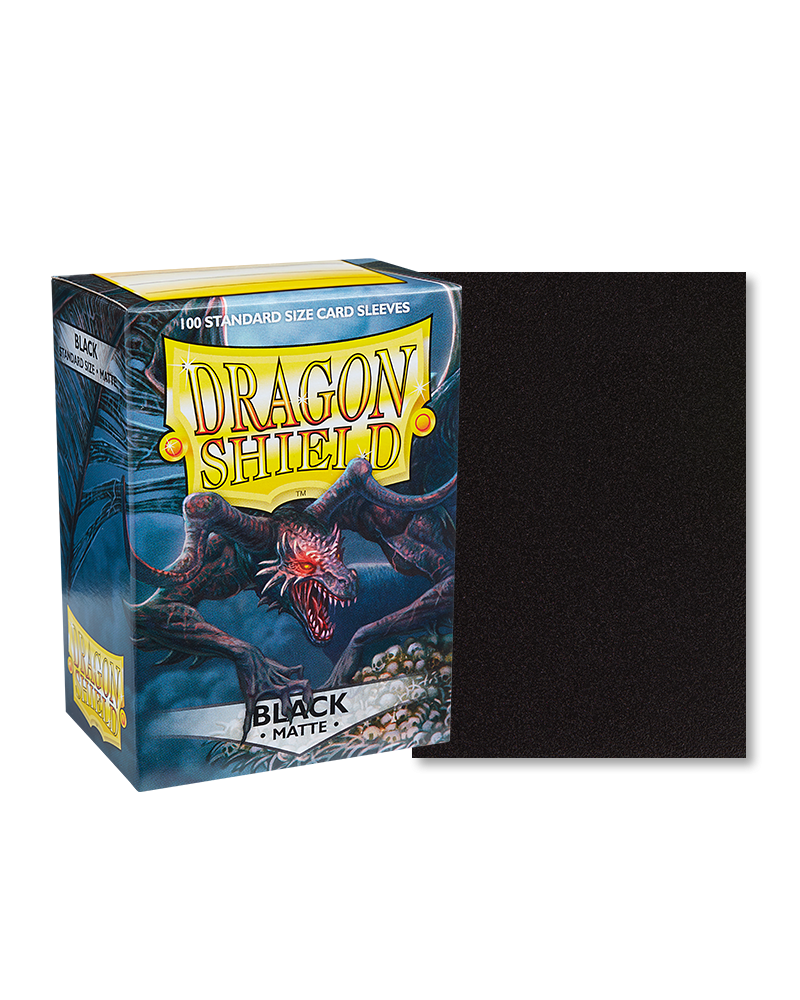 [卡牌週邊產品] Dragon Shield 100 - Standard Deck Protector Sleeves - Matte Black-Trading Card Game-TCG-Oztet Amigo