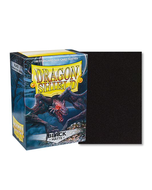 [卡牌週邊產品] Dragon Shield 100 - Standard Deck Protector Sleeves - Matte Black-Trading Card Game-TCG-Oztet Amigo