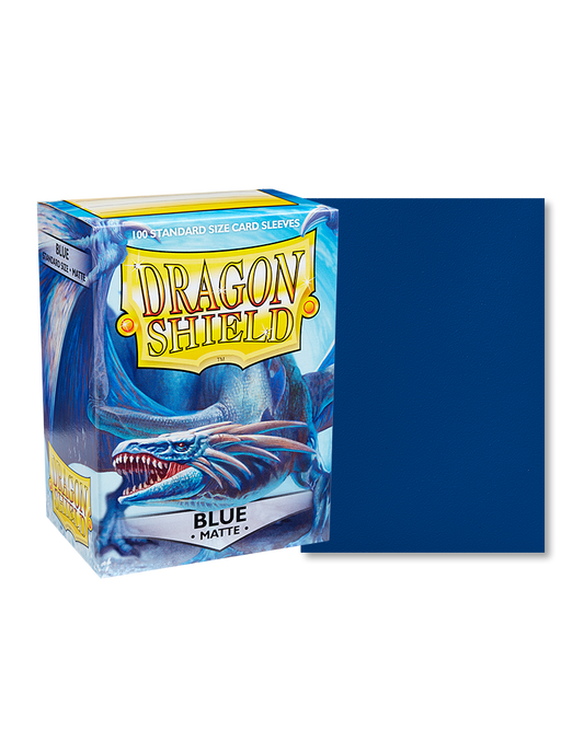 [卡牌週邊產品] Dragon Shield 100 - Standard Deck Protector Sleeves - Matte Blue-Trading Card Game-TCG-Oztet Amigo
