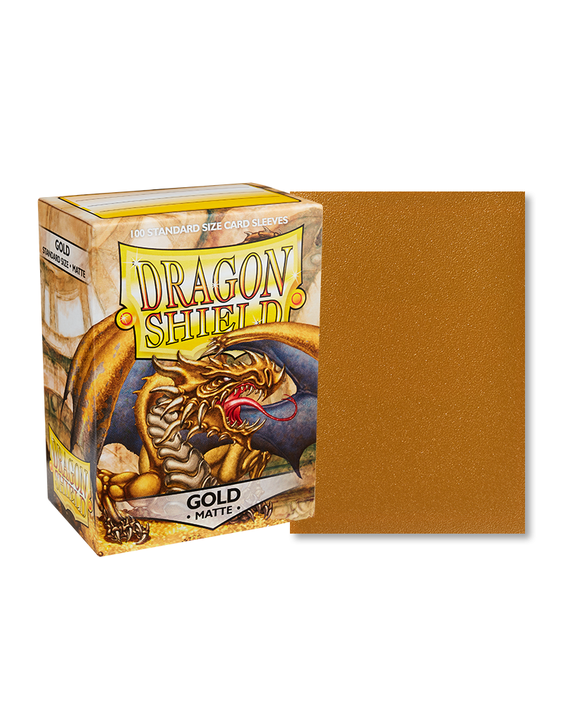 [卡牌週邊產品] Dragon Shield 100 - Standard Deck Protector Sleeves - Matte Gold-Trading Card Game-TCG-Oztet Amigo