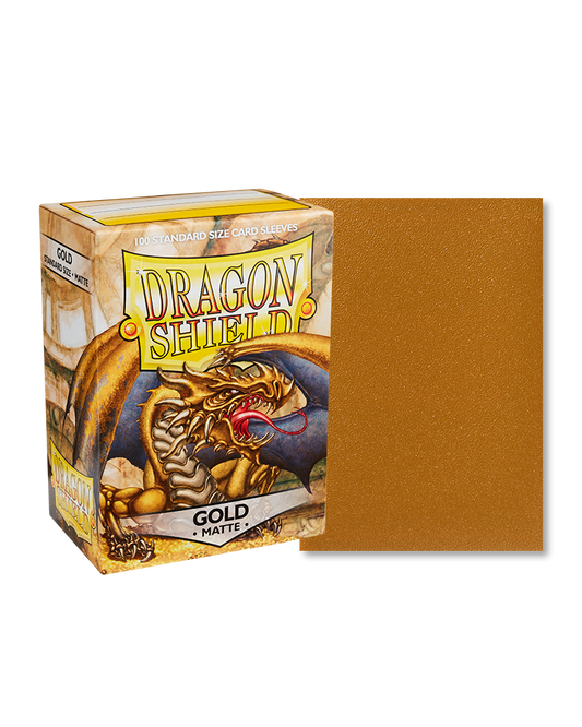 [卡牌週邊產品] Dragon Shield 100 - Standard Deck Protector Sleeves - Matte Gold-Trading Card Game-TCG-Oztet Amigo