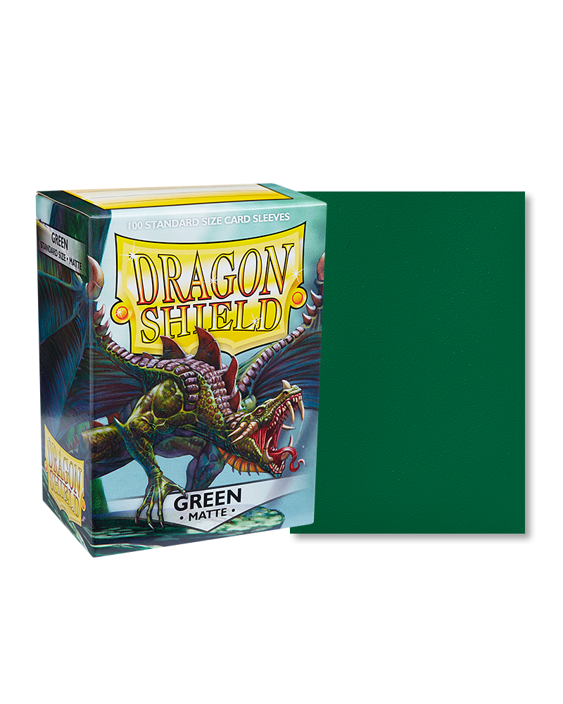 [卡牌週邊產品] Dragon Shield 100 - Standard Deck Protector Sleeves - Matte Green-Trading Card Game-TCG-Oztet Amigo