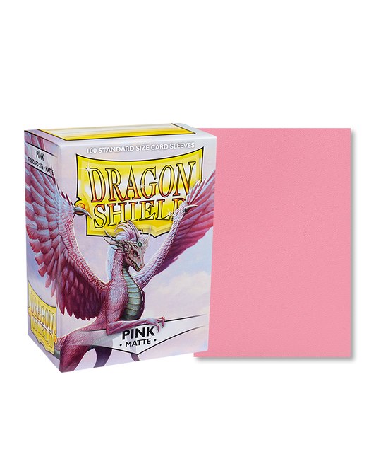 [卡牌週邊產品] Dragon Shield 100 - Standard Deck Protector Sleeves - Matte Pink-Trading Card Game-TCG-Oztet Amigo