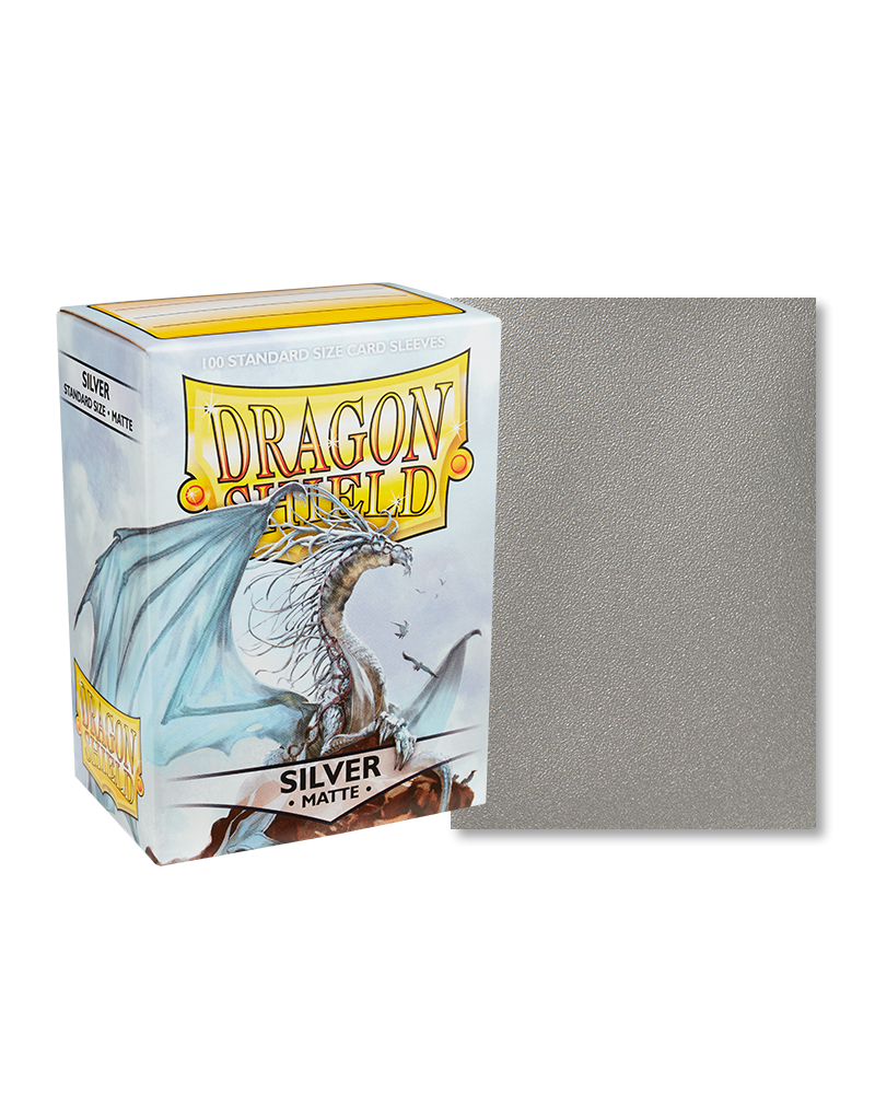 [卡牌週邊產品] Dragon Shield 100 - Standard Deck Protector Sleeves - Matte Silver-Trading Card Game-TCG-Oztet Amigo