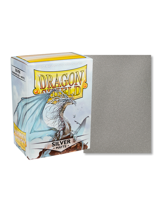 [卡牌週邊產品] Dragon Shield 100 - Standard Deck Protector Sleeves - Matte Silver-Trading Card Game-TCG-Oztet Amigo