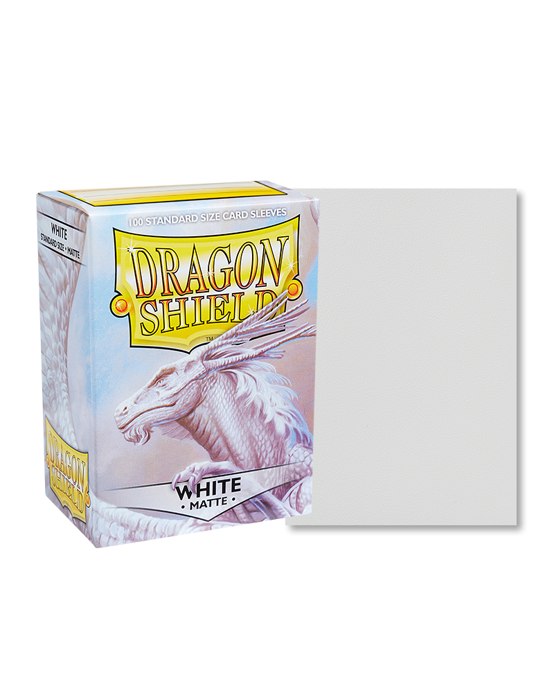 [卡牌週邊產品] Dragon Shield 100 - Standard Deck Protector Sleeves - Matte White-Trading Card Game-TCG-Oztet Amigo