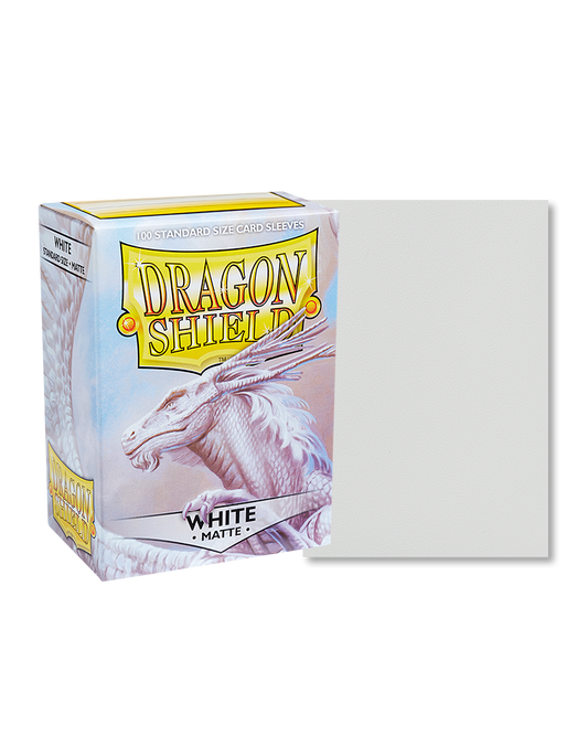 [卡牌週邊產品] Dragon Shield 100 - Standard Deck Protector Sleeves - Matte White-Trading Card Game-TCG-Oztet Amigo