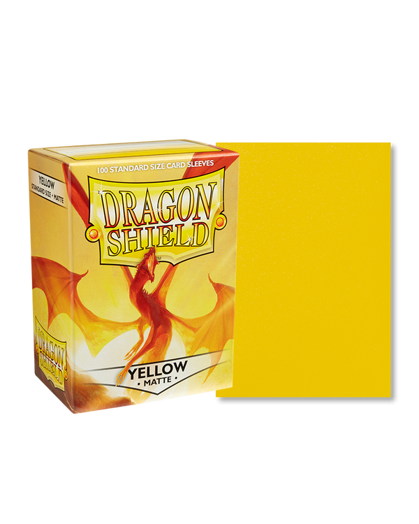 [卡牌週邊產品] Dragon Shield 100 - Standard Deck Protector Sleeves - Matte Yellow-Trading Card Game-TCG-Oztet Amigo