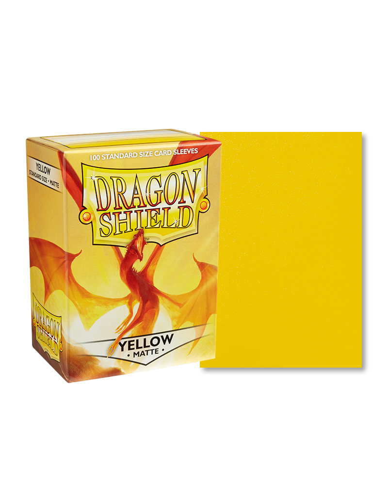 [卡牌週邊產品] Dragon Shield 100 - Standard Deck Protector Sleeves - Matte Yellow-Trading Card Game-TCG-Oztet Amigo