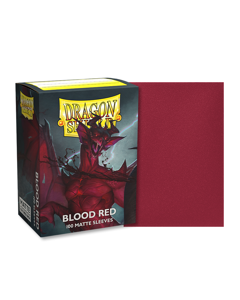 [卡牌週邊產品] Dragon Shield 100 - Standard Deck Protector Sleeves - Matte Blood Red-Trading Card Game-TCG-Oztet Amigo