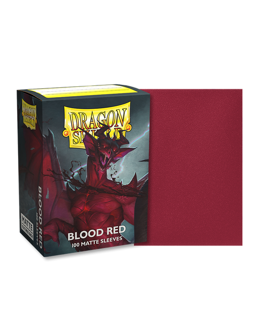 [卡牌週邊產品] Dragon Shield 100 - Standard Deck Protector Sleeves - Matte Blood Red-Trading Card Game-TCG-Oztet Amigo