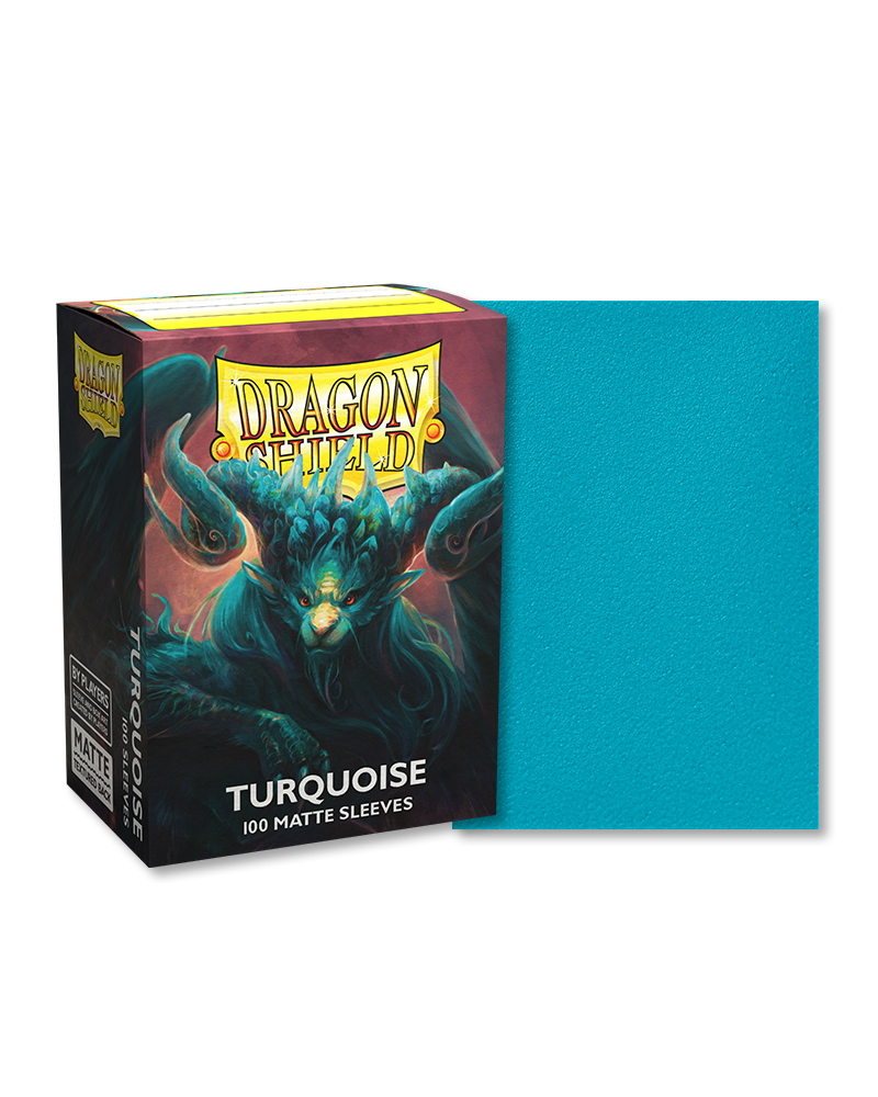 [卡牌週邊產品] Dragon Shield 100 - Standard Deck Protector Sleeves - Matte Turquoise-Trading Card Game-TCG-Oztet Amigo